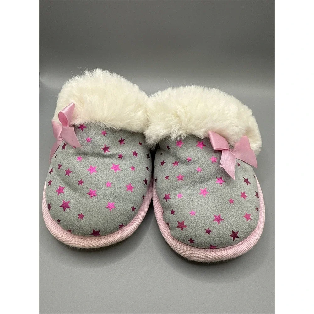 Juicy Couture Sonora Girls Slippers Grey‎ Pink New 13-1
